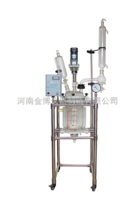 SF-10L-高品質雙層玻璃反應釜金博儀器玻璃反應釜-河南金博儀器制造
